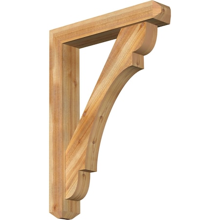 Ekena Millwork Olympic Craftsman Rough Sawn Bracket w/ Offset Brace, Western Red Cedar, 6"W x 32"D x 44"H BKT0604X32X44OLY04RWR